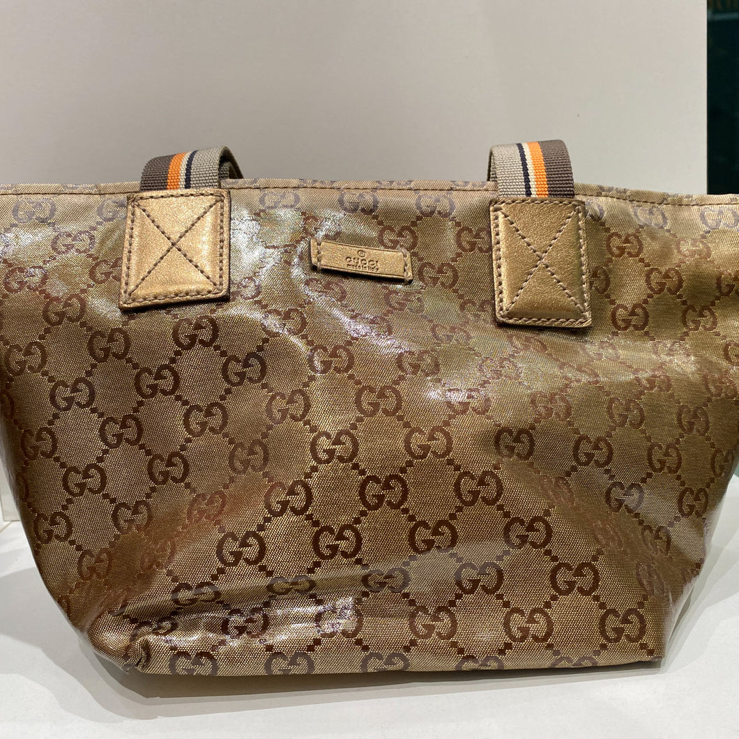 Gucci Pre-owned Gold Gucci Trapeze Logo Handbag