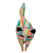 Load image into Gallery viewer, Lea Stein Bacchus Standing Cat Brooch Pin - Rainbow