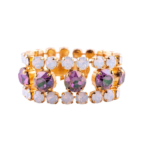 Harlequin Market Crystal Bracelet - Amethyst & White