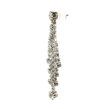 Load image into Gallery viewer, Vintage Clear Crystal Deco Tassel Style Earrings c. 1970 (Pierced)
