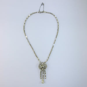 Vintage French Silver & Crystal Necklace