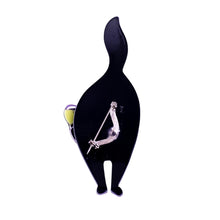 Load image into Gallery viewer, Lea Stein Bacchus Standing Cat Brooch Pin - Purple &amp; White Spots