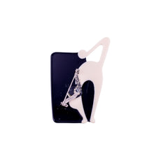 Load image into Gallery viewer, Lea Stein Cat With Ball Art Deco Brooch Pin - Creme &amp; Black
