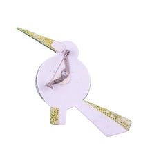 Load image into Gallery viewer, Lea Stein Grosbec Bird Brooch Pin - Green &amp; White