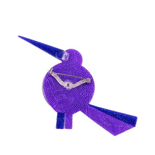 Load image into Gallery viewer, Lea Stein Grosbec Bird Brooch Pin - Purple &amp; White