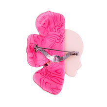 Load image into Gallery viewer, Lea Stein Corolle Art Deco Girl Petal Brooch Pin - Pink, Purple &amp; Creme