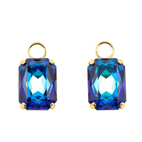 HQM Austrian Crystal Interchangeable Earrings - Ocean Blue