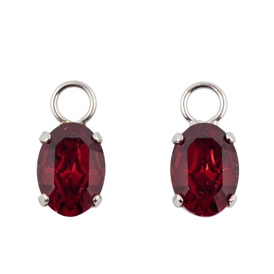 HQM Austrian Crystal Interchangeable Earrings - Deep Red