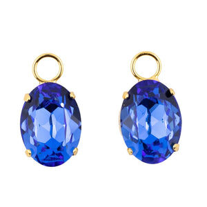 HQM Austrian Crystal Interchangeable Earrings - Shimmer Blue
