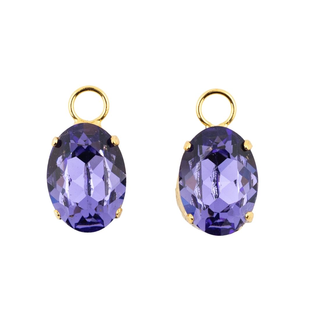 HQM Austrian Crystal Interchangeable Earrings - Amethyst