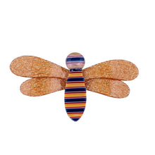 Load image into Gallery viewer, Lea Stein Rare Bee Brooch Pin- Gold, Blue &amp; Red