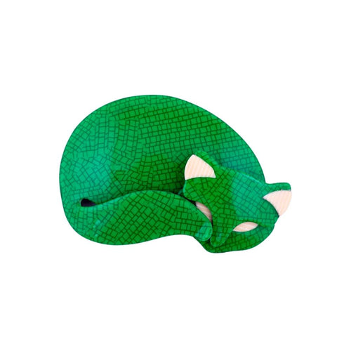 Lea Stein Sleeping Cat Brooch Pin - Green Square Print