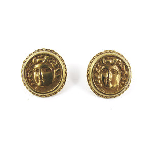 Vintage Gold tone Pierced Coin Earring