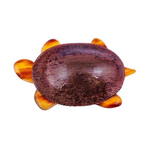 Lea Stein 'Tortue' Tortoise Brooch Pin - Black & Brown Stripes