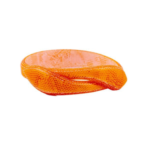 Signed Lea Stein Snake Bangle - Bright Orange Snakeskin