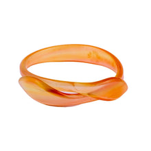 Load image into Gallery viewer, Signed Lea Stein Snake Bangle - Yellow &amp; Orange