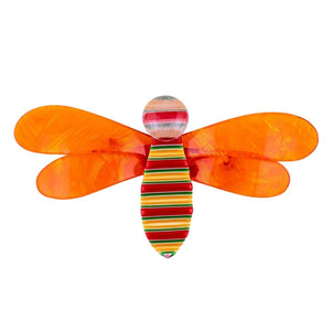 Lea Stein Rare Bee Brooch Pin- Orange, Yellow & Red