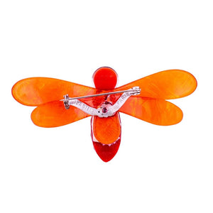 Lea Stein Rare Bee Brooch Pin- Orange, Yellow & Red