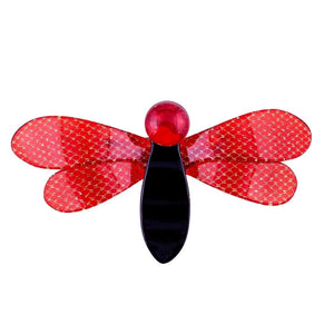 Lea Stein Rare Bee Brooch Pin- Red & Black