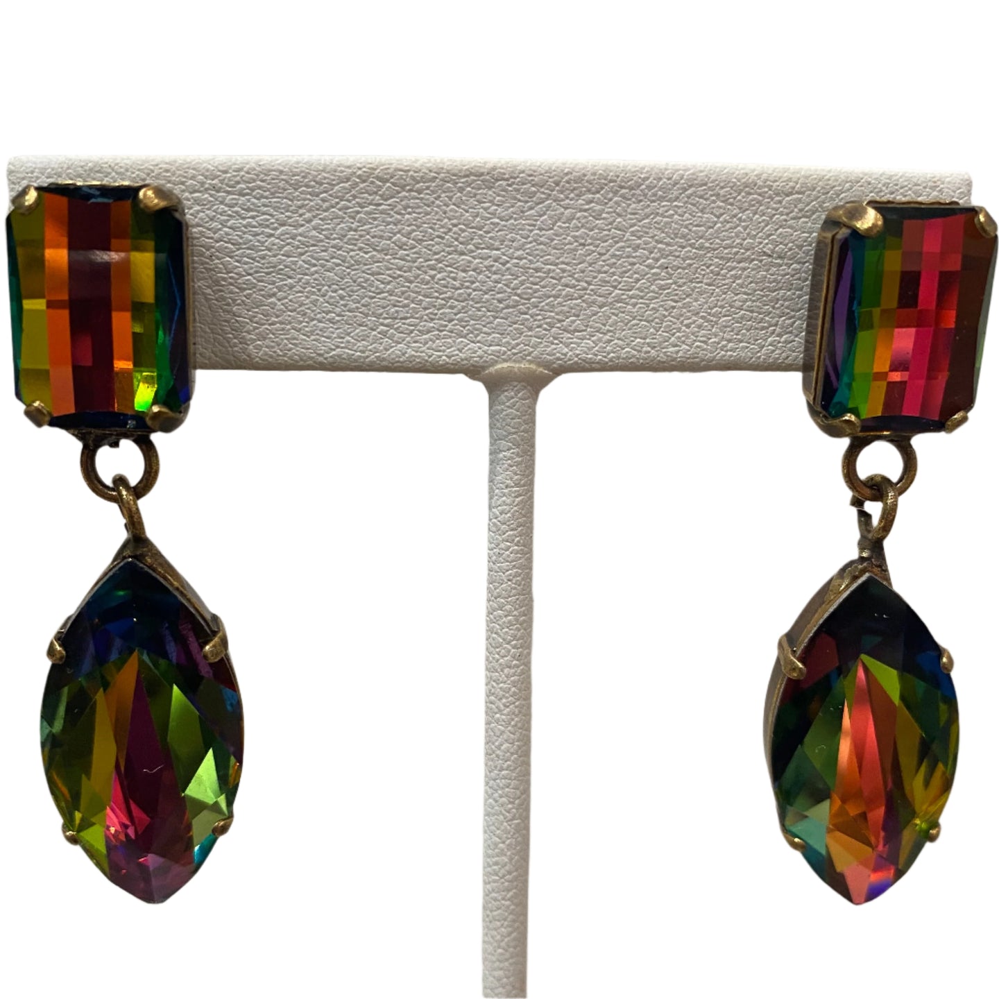 Harlequin Market Multi-Coloured Drop Earrings (Pierced)