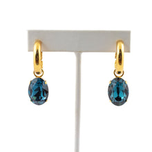 Load image into Gallery viewer, HQM Austrian Crystal Interchangeable Earrings - Midnight Blue (Pierced)