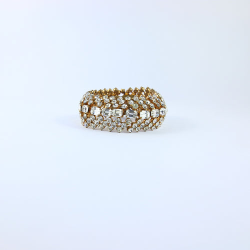 Vintage Gold Tone & Crystal Bracelet