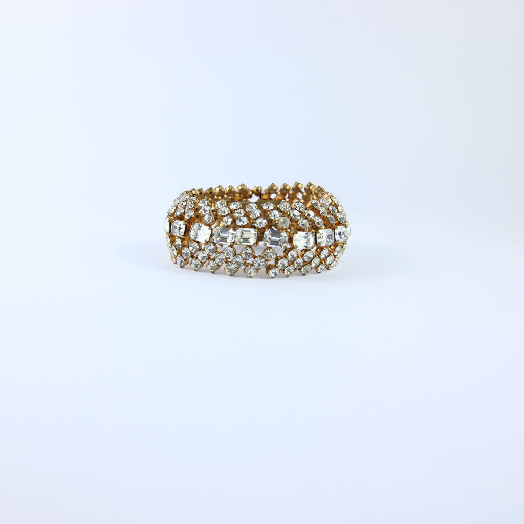Vintage Gold Tone & Crystal Bracelet