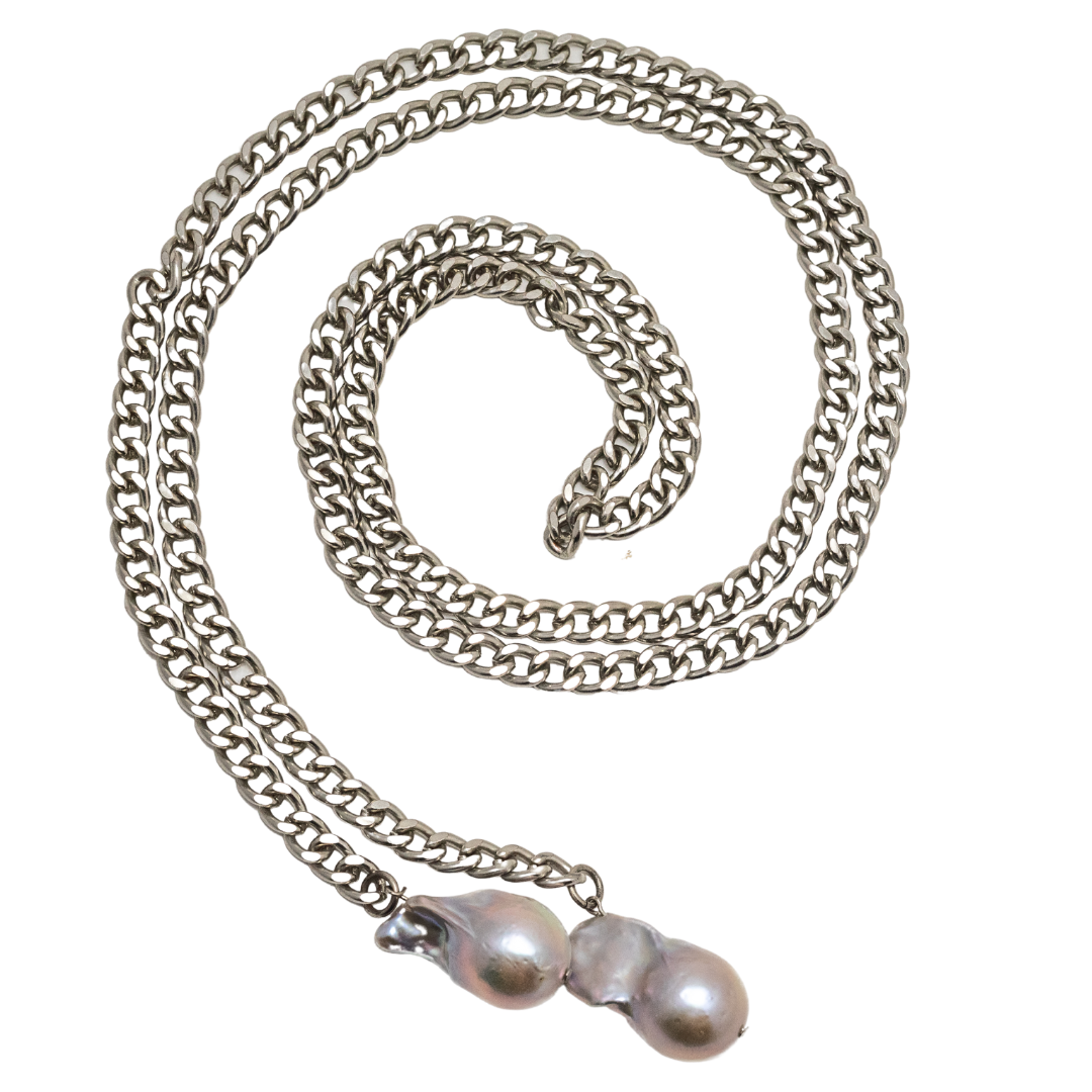 Freshwater Baroque Pearl Adjustable Chain Necklace