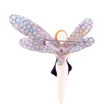 Load image into Gallery viewer, Lea Stein Signed Fairy Brooch - Creme, Green, Red &amp; Multi Colour