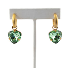 Load image into Gallery viewer, HQM Austrian Crystal Interchangeable Earrings - Green (Pierced)