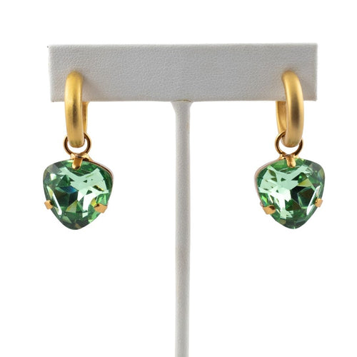 HQM Austrian Crystal Interchangeable Earrings - Green (Pierced)