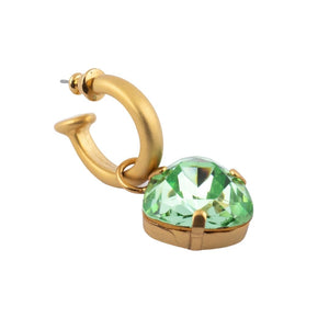 HQM Austrian Crystal Interchangeable Earrings - Green (Pierced)
