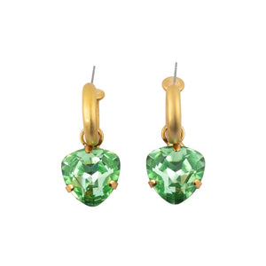 HQM Austrian Crystal Interchangeable Earrings - Green (Pierced)