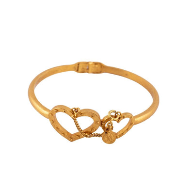 Vintage Ines Fressange Gold Heart Bracelet c.1980s