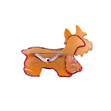 Load image into Gallery viewer, Lea Stein Kimdoo Dog Scottish Terrier Brooch - Red &amp; Black