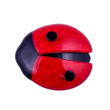 Load image into Gallery viewer, Lea Stein Signed Lady Bug Brooch Pin - Red &amp; Black