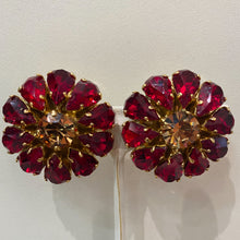 Load image into Gallery viewer, Harlequin Market Red &amp; Orange Crystal Earrings (Pierced Earrings)