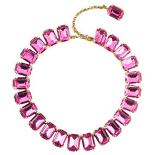 Load image into Gallery viewer, Harlequin Market Octagon Austrian Crystal Accent Necklace - Rose