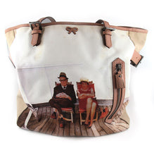Load image into Gallery viewer, Pre Owned Anya Hindmarch London Canvas Tote Bag with Leather Trim and Suede Lining