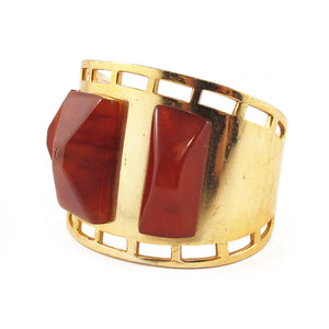 Vintage Bakelite and Gold Toned Metal Cuff c.1940's