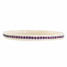 Load image into Gallery viewer, Rare Cream Celluloid - Amethyst Crystal Encrusted Bangle c. 1930