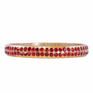 Rare Clear Celluloid - Ruby Red Crystal Encrusted Bangle c. 1930