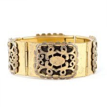 Load image into Gallery viewer, French Vintage Brass Intricately Designed Multi Hinged Bangle c. 1930