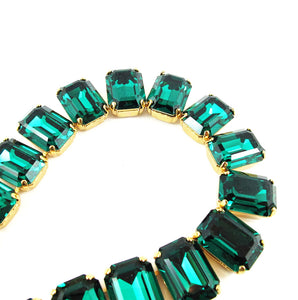 Harlequin Market Octagon Crystal Accent Necklace - Emerald