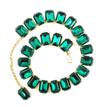 Load image into Gallery viewer, Harlequin Market Octagon Crystal Accent Necklace - Emerald