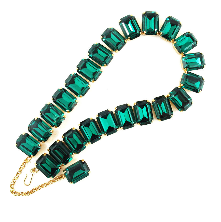 Harlequin Market Octagon Crystal Accent Necklace - Emerald