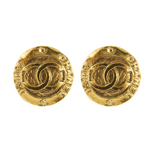 Load image into Gallery viewer, Chanel Vintage Small Round CC Logo Gold Tone Clip-On Earrings c.1980s - Harlequin Market