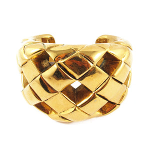Famous vintage Chanel open quilted gold cuff c. 1960