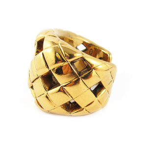 Famous vintage Chanel open quilted gold cuff c. 1960