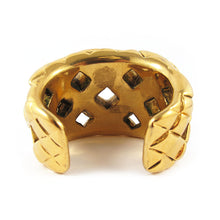 Load image into Gallery viewer, Famous vintage Chanel open quilted gold cuff c. 1960